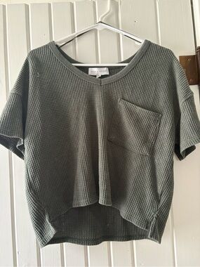 Sage + Stone Olive Short Sleeve Waffle Pocket Tee